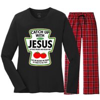 Catch Up With Jesus Women's Long Sleeve Flannel Pajama Set 