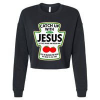 Catch Up With Jesus Cropped Pullover Crew