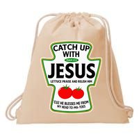 Catch Up With Jesus Drawstring Bag
