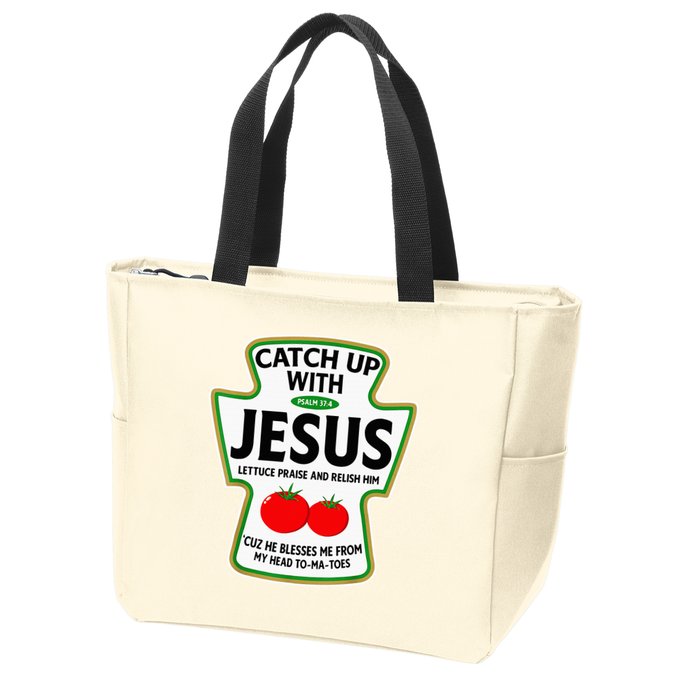 Catch Up With Jesus Zip Tote Bag