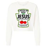Catch Up With Jesus Cropped Pullover Crew