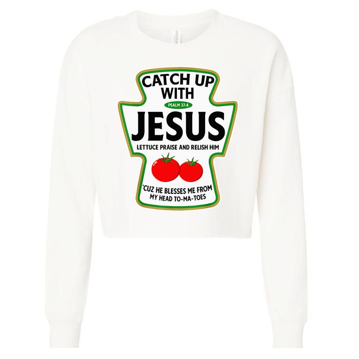 Catch Up With Jesus Cropped Pullover Crew