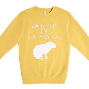 Cute & Unique White Mother of Capybaras  E010359 Premium Crewneck Sweatshirt