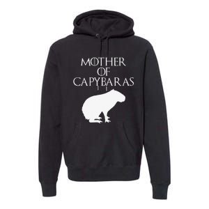 Cute & Unique White Mother of Capybaras  E010359 Premium Hoodie