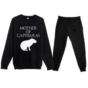 Cute & Unique White Mother of Capybaras  E010359 Premium Crewneck Sweatsuit Set