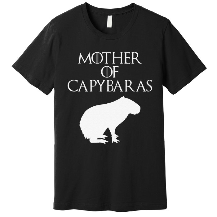 Cute & Unique White Mother of Capybaras  E010359 Premium T-Shirt