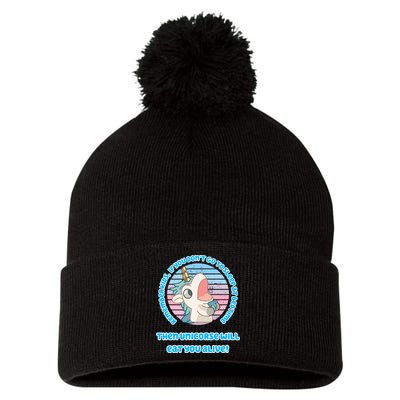 Cute Unicorse Will Eat You Alive Pom Pom 12in Knit Beanie