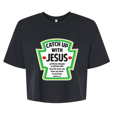 Catch Up With Jesus Funny Christian Faith Bella+Canvas Jersey Crop Tee