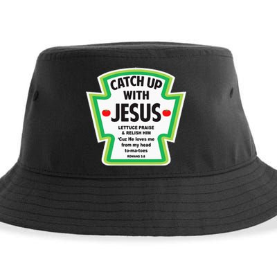 Catch Up With Jesus Funny Christian Faith Sustainable Bucket Hat