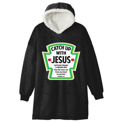 Catch Up With Jesus Funny Christian Faith Hooded Wearable Blanket