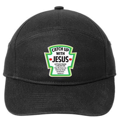 Catch Up With Jesus Funny Christian Faith 7-Panel Snapback Hat