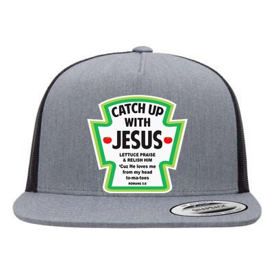 Catch Up With Jesus Funny Christian Faith Flat Bill Trucker Hat