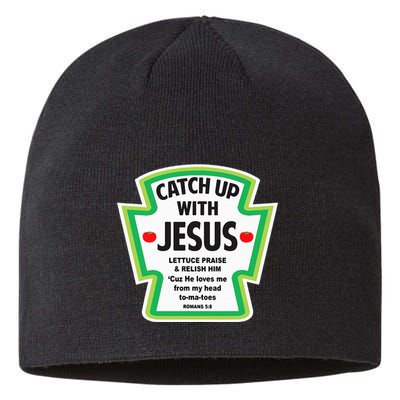 Catch Up With Jesus Funny Christian Faith Sustainable Beanie