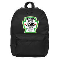 Catch Up With Jesus Funny Christian Faith 16 in Basic Backpack