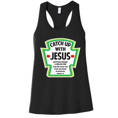 Catch Up With Jesus Funny Christian Faith Women's Racerback Tank