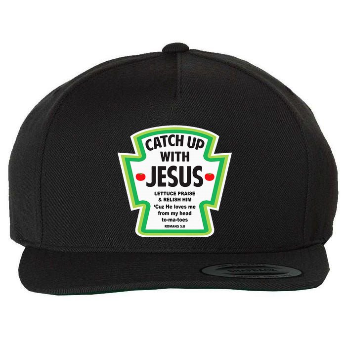 Catch Up With Jesus Funny Christian Faith Wool Snapback Cap