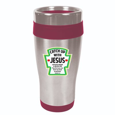 Catch Up With Jesus Funny Christian Faith 16oz Travel Tumbler