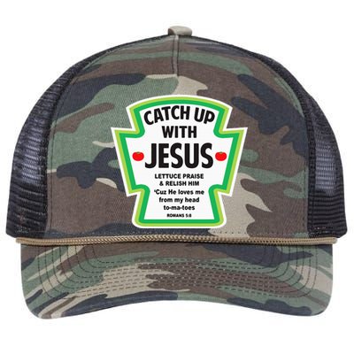 Catch Up With Jesus Funny Christian Faith Retro Rope Trucker Hat Cap