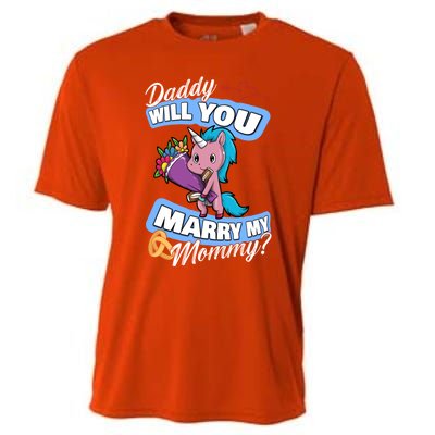 Cute Unicorn Wedding Offer Daddy Will You Marry My Mommy Great Gift Cooling Performance Crew T-Shirt