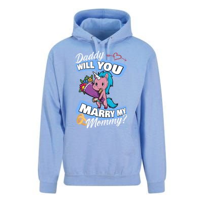 Cute Unicorn Wedding Offer Daddy Will You Marry My Mommy Great Gift Unisex Surf Hoodie