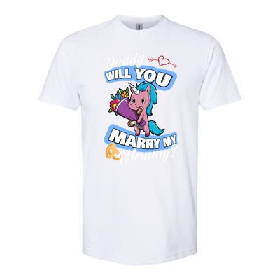 Cute Unicorn Wedding Offer Daddy Will You Marry My Mommy Great Gift Softstyle® CVC T-Shirt