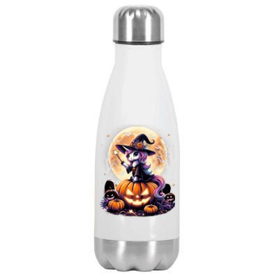 Cute Unicorn Witch Pumpkin Halloween Daughter Stainless Steel Insulated Water Bottle