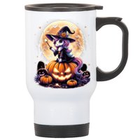 Cute Unicorn Witch Pumpkin Halloween Daughter Stainless Steel Travel Mug