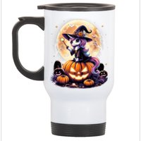 Cute Unicorn Witch Pumpkin Halloween Daughter Stainless Steel Travel Mug