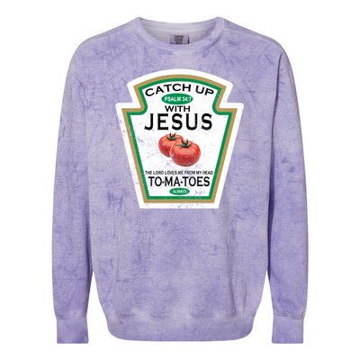 Catch Up With Jesus Vintage Colorblast Crewneck Sweatshirt