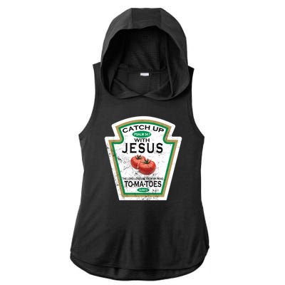 Catch Up With Jesus Vintage Ladies PosiCharge Tri-Blend Wicking Draft Hoodie Tank