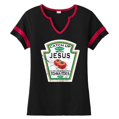 Catch Up With Jesus Vintage Ladies Halftime Notch Neck Tee