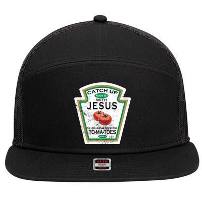 Catch Up With Jesus Vintage 7 Panel Mesh Trucker Snapback Hat