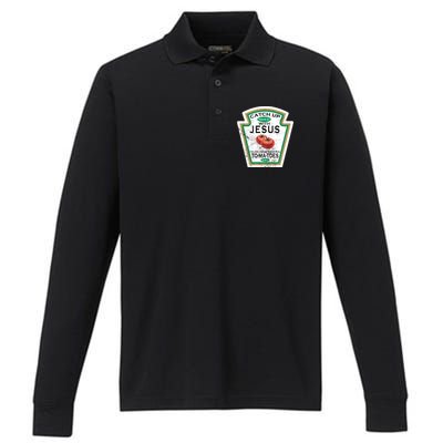 Catch Up With Jesus Vintage Performance Long Sleeve Polo