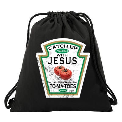 Catch Up With Jesus Vintage Drawstring Bag