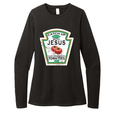 Catch Up With Jesus Vintage Womens CVC Long Sleeve Shirt