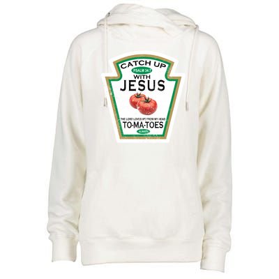 Catch Up With Jesus Vintage Womens Funnel Neck Pullover Hood