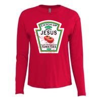 Catch Up With Jesus Vintage Womens Cotton Relaxed Long Sleeve T-Shirt