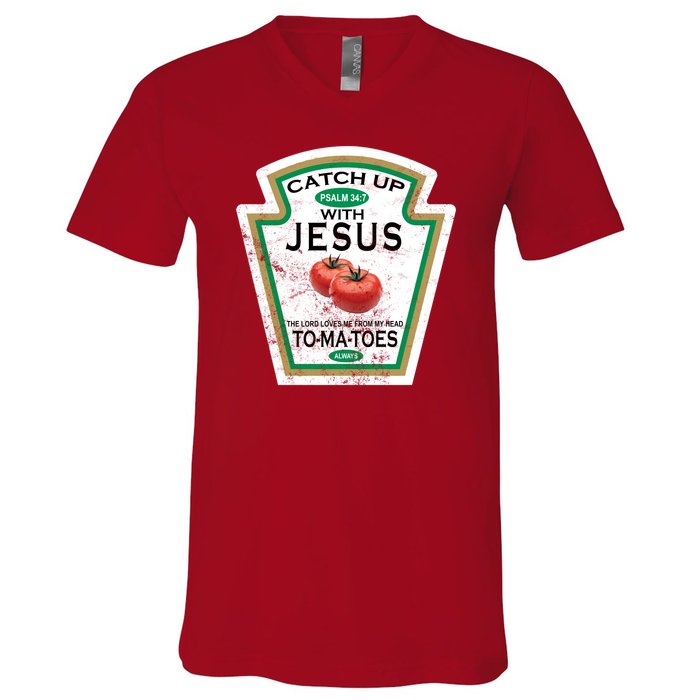 Catch Up With Jesus Vintage V-Neck T-Shirt