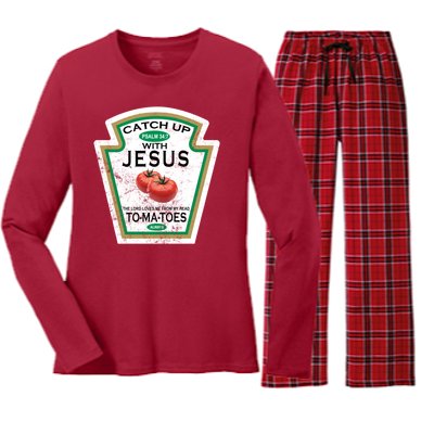 Catch Up With Jesus Vintage Women's Long Sleeve Flannel Pajama Set 