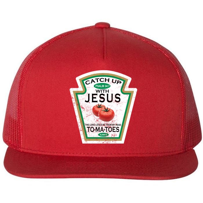 Catch Up With Jesus Vintage Flat Bill Trucker Hat