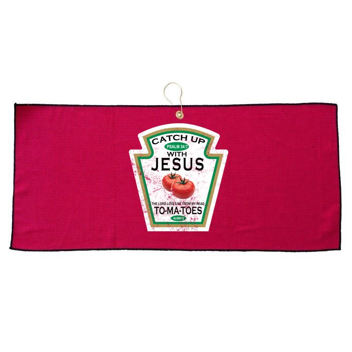 Catch Up With Jesus Vintage Large Microfiber Waffle Golf Towel