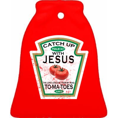 Catch Up With Jesus Vintage Ceramic Bell Ornament