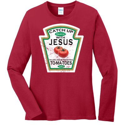 Catch Up With Jesus Vintage Ladies Long Sleeve Shirt