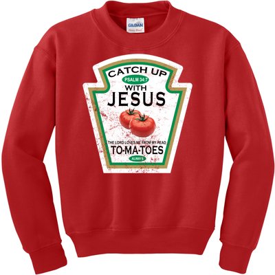 Catch Up With Jesus Vintage Kids Sweatshirt