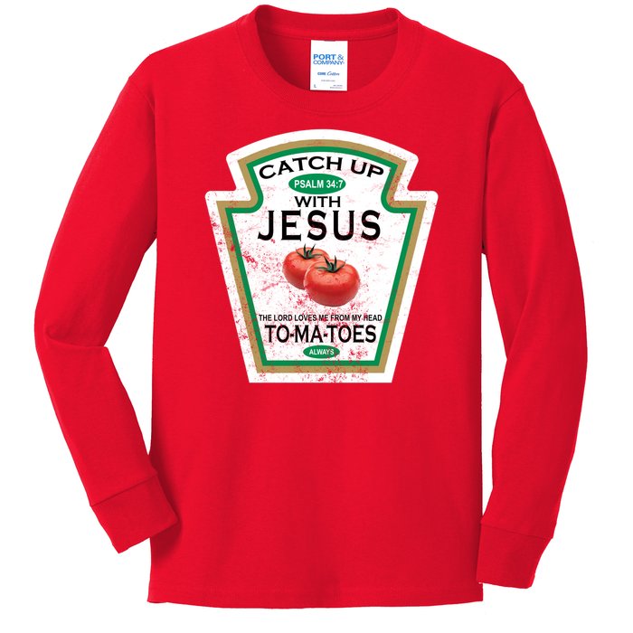 Catch Up With Jesus Vintage Kids Long Sleeve Shirt