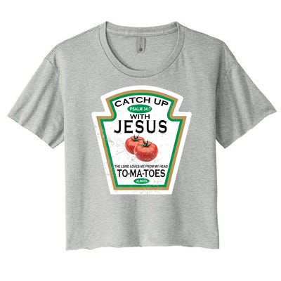 Catch Up With Jesus Vintage Women's Crop Top Tee