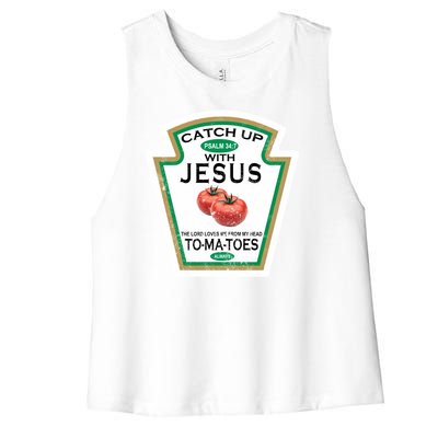 Catch Up With Jesus Vintage Women's Racerback Cropped Tank