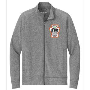 Catch Up With Jesus Ketchup Funny Christian Stretch Full-Zip Cadet Jacket