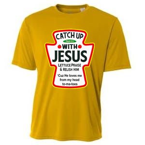 Catch Up With Jesus Ketchup Funny Christian Cooling Performance Crew T-Shirt