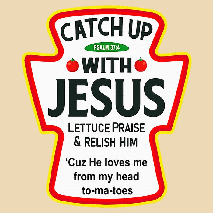 Catch Up With Jesus Ketchup Funny Christian Bag